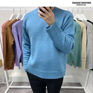 프랭키뉴욕 남자 니트 파스텔 앙고라st 라운드넥IS9FKN03