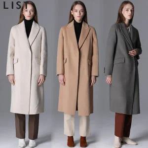 [리스트(LIST)] 미니멀 히든버튼 핸드메이드 코트 (택가격 428000원)