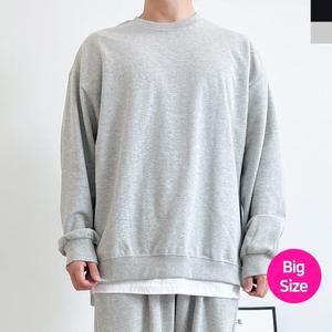 남성 빅사이즈 옆트임 무지 맨투맨 30대커플티 남자티