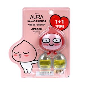 아우라 카카오 차량용 통풍구 방향제 어피치 4ml 2입