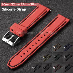 남녀공용 실리콘 시계 스트랩, 퀵릴리즈 팔찌, 범용 교체 손목 밴드 고무 시계 밴드, 20mm, 22mm, 24mm, 26mm