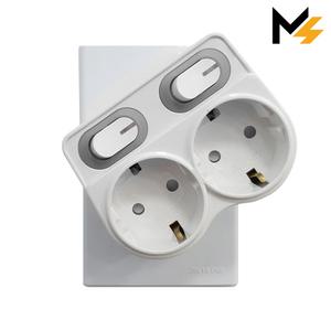 몬스터탭 선없는 멀티탭  L자 2구 화이트 / 절전형 이동 콘센트 무선 연결 확장 어댑터