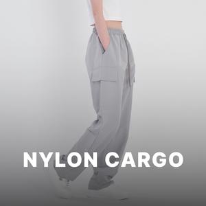 원쁠원 여자 나일론 카고 트레이닝 스트링 우븐 팬츠 경량 바스락 3 COLOR 커플시밀러룩