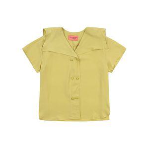 [하프클럽/반에이크]빅카라 더블버튼 반팔블라우스_VB35BLUD01Z