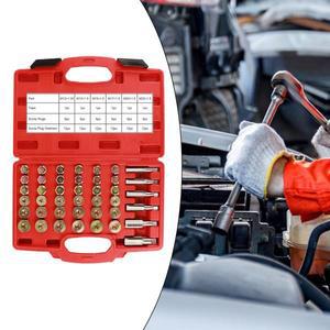 오일 팬 스레드 수리 키트 프리미엄 범용 고성능 나사 탭 도구 세트, 섬프 기어박스 드레인 플러그