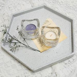 유리 물결 심플캔들 홀더 초홀더 식탁장식 촛대