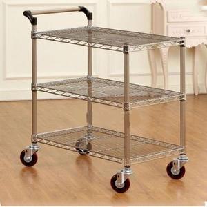 와이어 선반유니 카트 서빙 카트 트롤리 웨건 끌차 3단