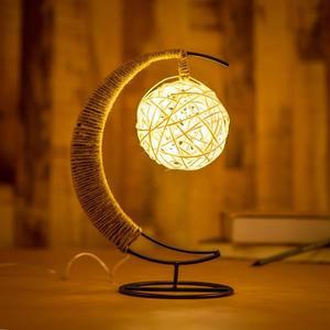 초승달 라탄세련볼 LED 무드등 USB 취침 선물 테이블 조명