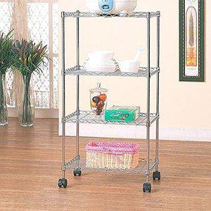 메탈랙450 4단 다용도선반 틈새수납 바퀴 이동카트-W003002