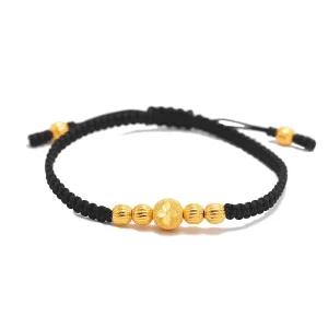 [가앤] 24k순금 꽃 컷팅 볼 매듭 끈 팔찌 3.75g