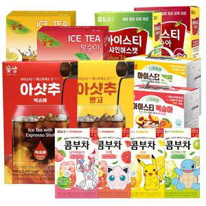 아이스 아이스티 홍차 콤부차/레몬 복숭아 샤인머스캣 아샷추 자몽/담터/꽃샘