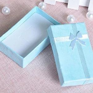 선물용 목걸이 케이스 스카이블루 사각 액세서리 종이-WD91DF2