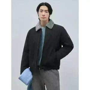 [빈폴] 양모 트리밍 숏 다운 - 블랙 (BC4Y38C715)