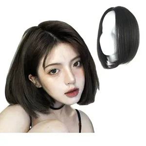 여자 단발 고열사 트렌드 통가발 블랙 데일리 시스루-WFGGO3M