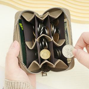 일본 동전 지갑 여행용 가죽 6칸 카드 엔화 동전 지갑 파우치