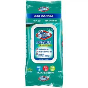 유한크로락스 세정살균티슈 플랫팩 후레쉬센트 60매 (온)