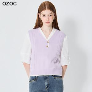 [오조크(OZOC)] 투버튼 브이넥 베스트 (택가격: 74000원)