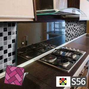 B스티커타일 S56 랜덤바둑판 월타일 시트지타일 (WFHU41V)