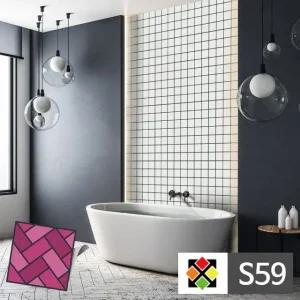 B스티커타일 S59 큰바둑판 붙이는 타일시트벽지 (WFHU42O)
