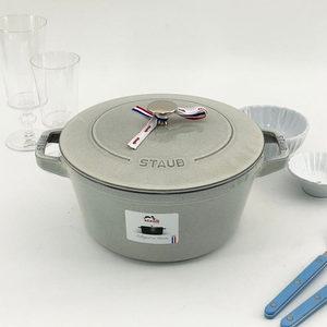 스타우브 B품 원형 꼬꼬떼 깊은형 화이트트러플 24cm 인덕션 무쇠냄비 주물냄비