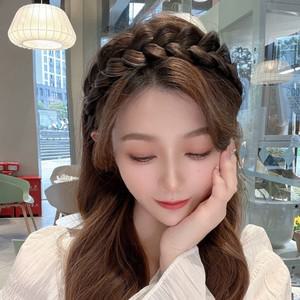 머리띠 땋은 우아한 꽈배기 헤어밴드 가발 연주회 고무줄 올림머리핀