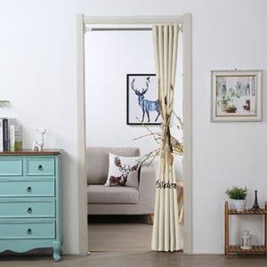 패브릭 도어커튼 세트 압축봉 포함 문가리개 커튼봉 가림막 문커튼 가리개 커튼