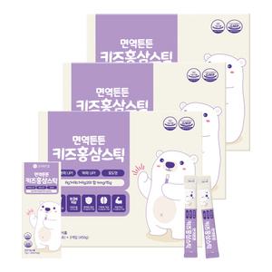 고려원인삼 면역튼튼 키즈홍삼스틱 30포 X 3개 면역력증진 어린이홍삼 진세노사이드