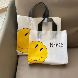 옷가게쇼핑백 답례품 봉투 선물용 스마일 비닐팩 50장 1세트