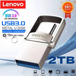 usb1테라 레노버 2TB 펜 드라이브 USB 3.0 플래시 고속 금속 1TB 512GB 128GB 휴대용 방수 메모리아 디스크