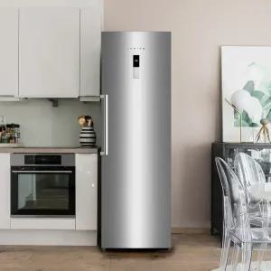 쿠잉 스탠드냉동고 FR-N280 실버 가정용 업소용 음식물 서랍형 1도어 슬림 소형 미니 280L