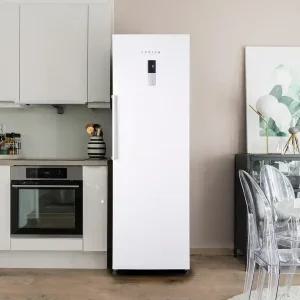 쿠잉 스탠드냉동고 FR-N280 화이트 가정용 업소용 음식물 서랍형 1도어 슬림 소형 미니 280L