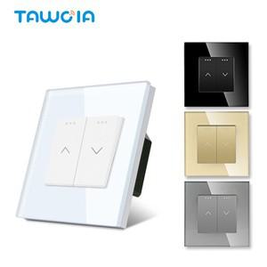 TAWOIA 일반 커튼 푸시 버튼 스위치 EU 유리 프레임 전동 롤러 블라인드 셔터 자동 리바운드 리셋