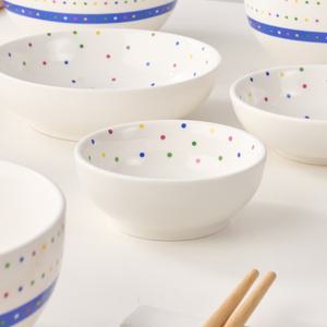 베네통 그릇 2인세트_14P (도트 스트라이프)