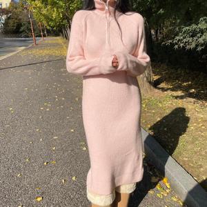 도톰 골지 미디 롱 니트 원피스 3COLOR