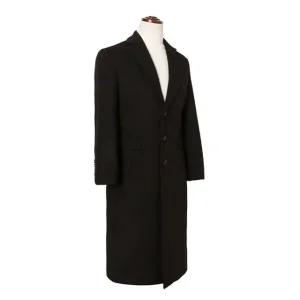 남자 겨울 데일리 출근룩 싱글코트 검정 롱코트 코디 (WFI3B40)