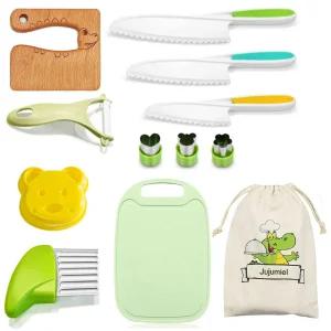 주주미엘 어린이 요리도구 세트 12종 몬테소리 유아용 안전칼 요리칼 어린이집 유치원