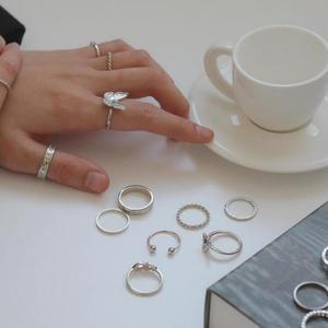 [오노마] ONM 레이어드링 열손가락 실반지 데일리 반지 세트 20종