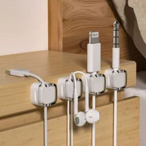 클린캡 마그네틱 케이블정리 홀더 6p세트(화이트)/전선/정리/멀티탭/정리함/선/케이블/고정/타이/클립/커버