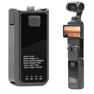 DJI호환 오즈모 포켓 3용 휴대용 배터리 핸들 2200mAh 핸드헬드 파워 뱅크 3 카메라 액세서리