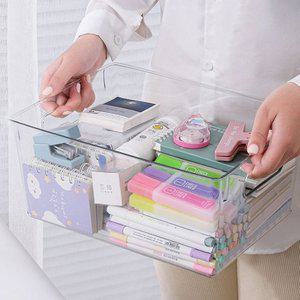 고품질 투명 수납함 박스 정리함 보관 바구니 수납함 간식수납 냉장고수납 사각수납함 책바구니 (WFHXMG7)