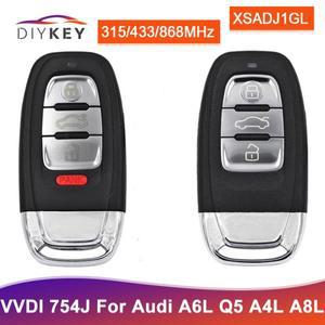 DIYKEY 754J 키리스 엔트리 Go 315MHz 아우디 A6L Q5 A7 스마트 카드 쉘 포함 리모컨
