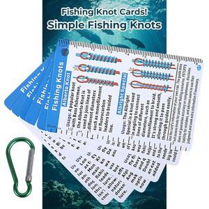 어부의 매듭 카드 - 25가지 방수 포켓 가이드 및 매듭 묶기 도구 | 낚시 매듭 차트, 소금물 낚시용 차트 | 어부, 남성, 보이스카우트를 위한 선물 . 매듭 착륙 가이드