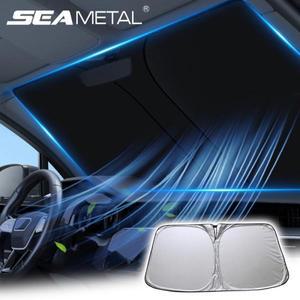 SEAMETAL 자동차 앞 유리 차양 커버 접이식 창 태양 보호 커튼 UV 레이 차단기 눈부심 방지 개인 정보