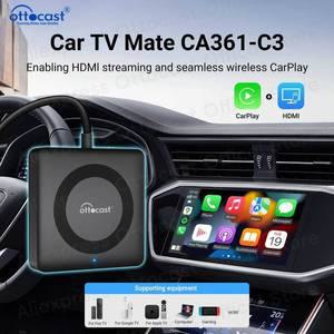 2024 OTTOCAST 차량용 TV 메이트 C3 멀티미디어 무선 카플레이 어댑터 HDMI 입력 파이어 스틱 게임 콘솔용