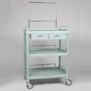 [열린세상] 다용도 병원 드레싱 3단 수액걸이 가드레일 서랍 2칸 높은 이동카트 Y-301JH