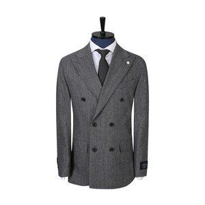 [지이크]헤링본 피크드 더블 수트 자켓 그레이 (PHJAX2125)