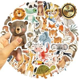 3D프린팅 재료 50pcs 귀여운 어린이 책 그림 동물 스티커 미적 데칼 스케이트 보드 수하물 낙서 장식 장난