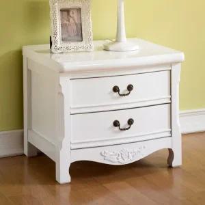 나르본 화이트 원목 엔틱 2단협탁 침대쪽장전화받침대 침대협탁 거실협탁 원목협탁 엔틱협탁