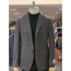 [킨록바이킨록앤더슨](광주신세계)킨록 24년 FW FORTUNY 이태리 수입원단 그레이 글랜 체크 패턴 케주...