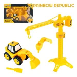 포크레인 타워 크레인 2종 세트/자동차 장난감 공사장 특수 차 돌봄 교실 아동 어린이집 유치원 작동 완구